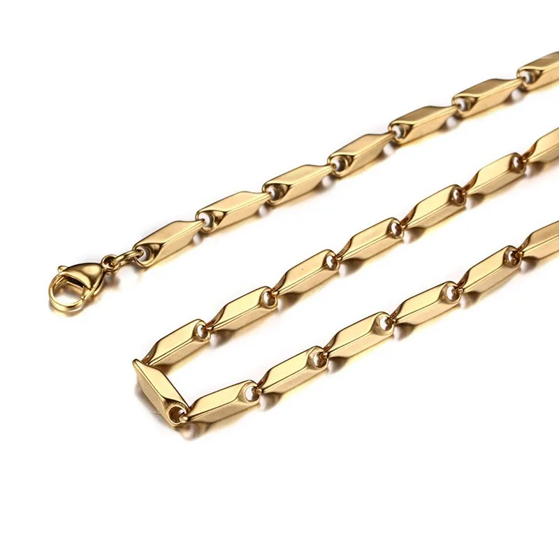 Collare di gioielli semplici da uomo Joyas Acciaio al titanio lucido da uomo Catene di moda Collana in oro 60 cm 0 3 cm 0 4 cm 0 5 cm249S