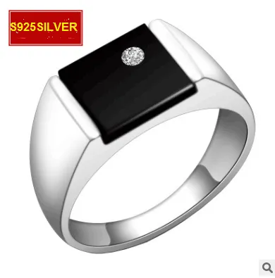 Gli anelli degli anelli degli uomini dell'argento del nero degli anelli di notte di stelle d'argento di S925 stars la prima versione coreana dei gioielli bei gioielli del pubblico Trasporto libero