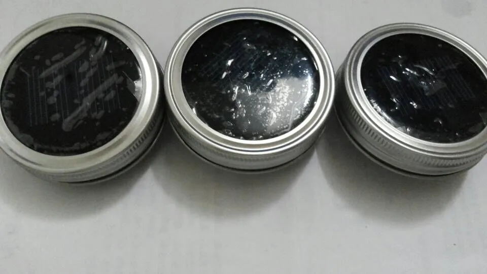 무료 배송 New Wholesales Metal silver는 라이트닝 된 Mason Jar Lid, 2.76 인치 직경, 분리형 금속 링이 아닙니다.
