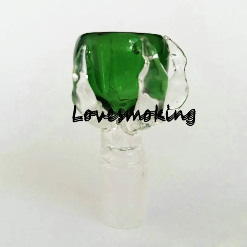 Narghilè 14,4 mm da 18,8 mm ciotole di vetro spessa ciotola di vetro con giuntura maschio artiglia