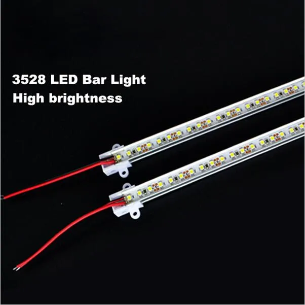 Süper parlak 50cm U Alüminyum 3528 Sert Şerit LED Bar Işık Mutfak Led ışık çubuğu 60leds DC12V Şerit