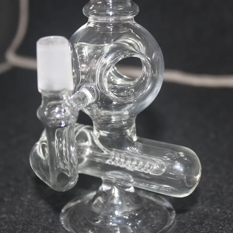 bong in vetro dal design piccolo con teschio nero e trasparente da 8" con giunto da 14,4 mm con cupola per bong in vetro per tubo dell'acqua, piattaforma petrolifera