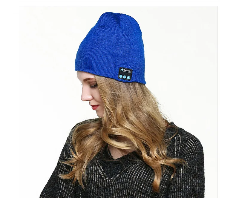 Ny Fashion Beanie Hat Cap Trådlös Bluetooth Hörlurar Smart Headset Headphone Speaker Mic Vinter Utomhus Sport Stereo Musik Hat