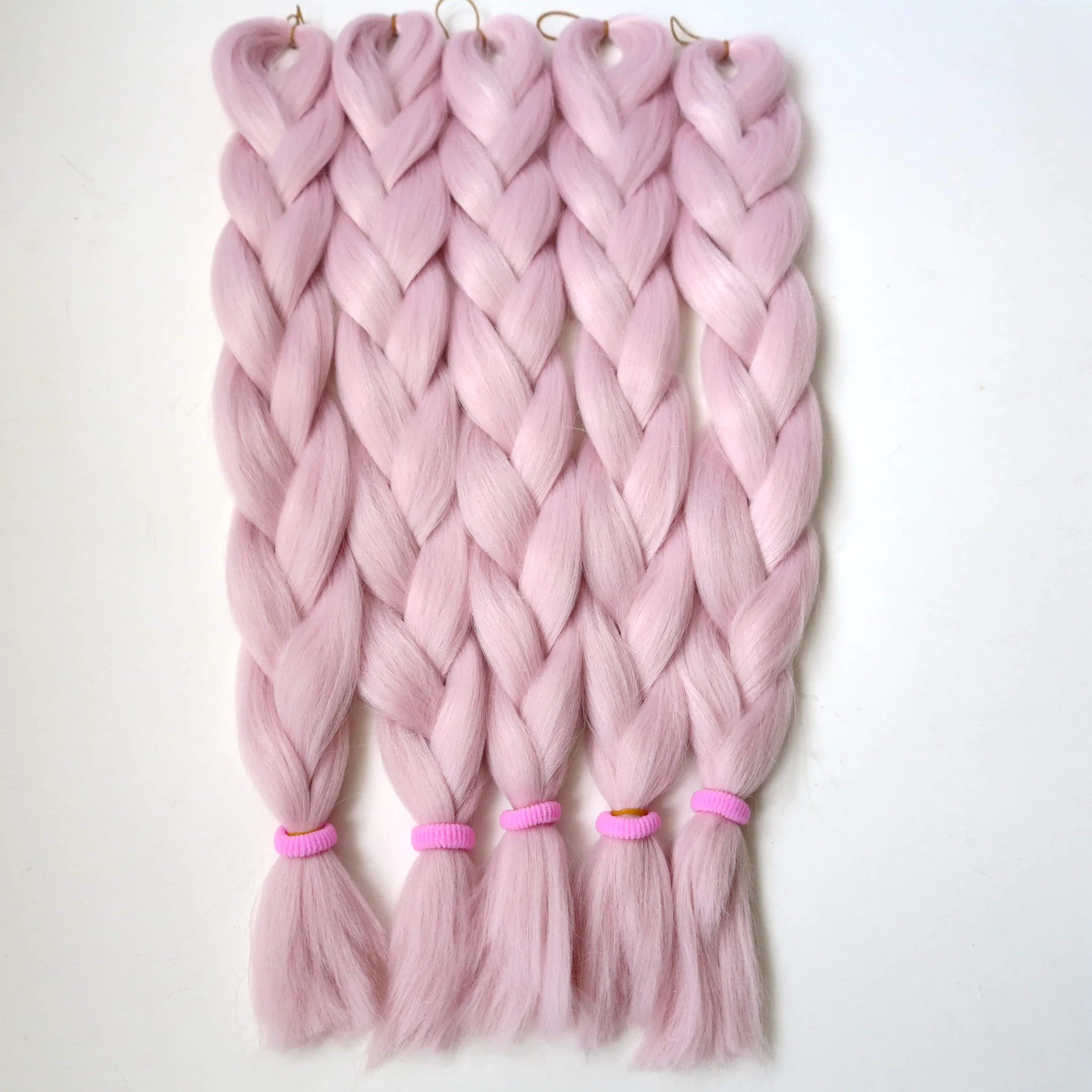 Gratis verzending 24 "80 g roze vanillekleur jumbo vlechten haar dreadlock zachte afro gehaakte doos vlechten t2334