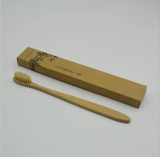 Brosse à dents en bambou de haute qualité Protection de l'environnement naturel dents santé poignée en bambou doux voyage brosses à dents hôtel utilisation