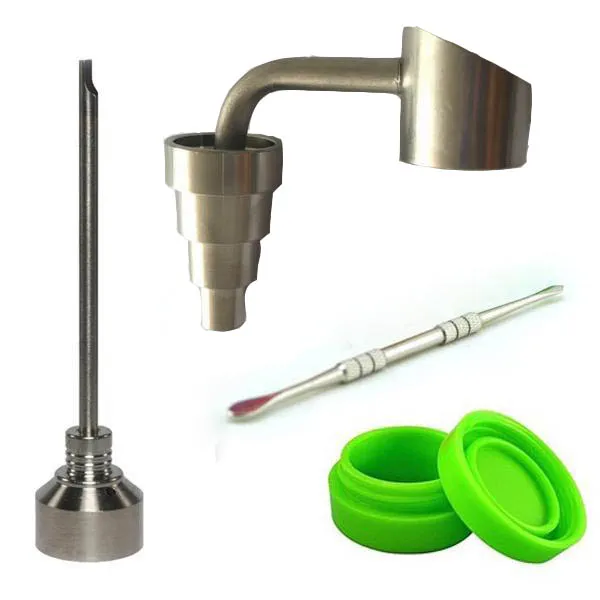 SEK WHOLESALE smoke all in one set 6 in 1 titanium banger nail silicone container titanium carb cap and titanium dabber