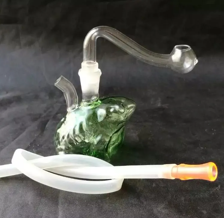 Färg (padda) djurform glas hookah, färg slumpmässig leverans, grossist glas hookah tillbehör, glas bongs tillbehör