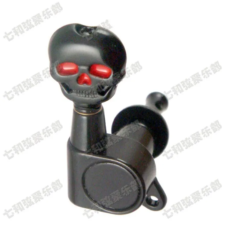 6R Black Guitar Accessories voor elektrische gitaarreeksen Skull Button Tuning Pegs sleutels Tuner Machine Heads Guitar Parts2527403