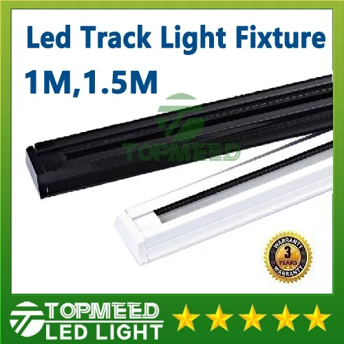 CE ROHS 1M 1.5M 두꺼운 LED 트랙 조명기구 85V-265V Tracklights 블랙 화이트 트랙 라이트 스포트라이트기구 커넥터 보증 3 년 10 년