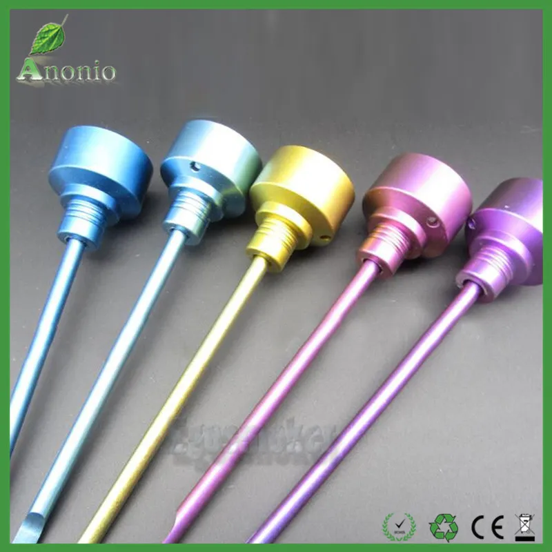 Domeless Titanium Nail Color Anodized Colorful gr2 Titanium Carb Cap With Dabble On top One Angled Hole Titanium Carb Cap Dab Tool2029121