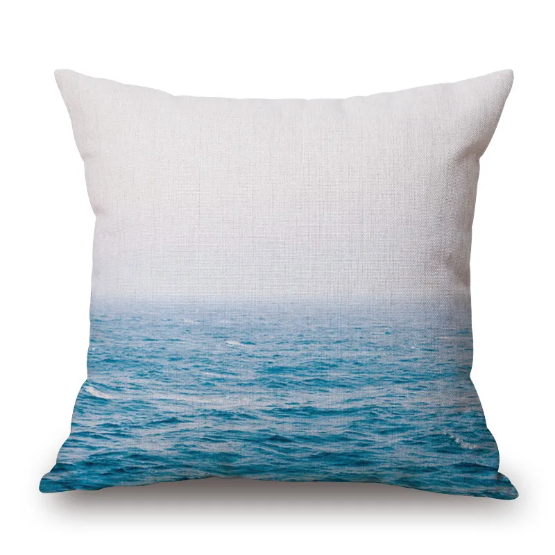 Ocean Sea Cushion Cover Marine Sofa Chair Sierkussen Case Nautische Anker Almofada Decoratieve Cotton Linnen Cojines
