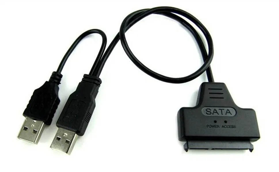 Nyaste ankomst USB 2.0 till SATA 7 + 15 PIN 22 PIN-adapterkabel för 2,5 