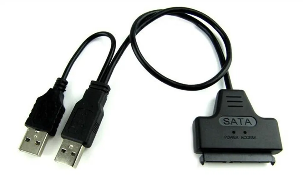 Newest Arrival USB 2.0 to SATA 7+15 Pin 22 Pin Adapter Cable For 2.5" HDD Hard Disk Drive With USB Power Cable,Wholesale 2018