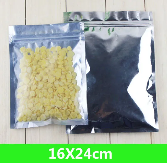 new 16X24cm aluminum foil clear resealable valve zipper plastic retail package pack bag zipper lock bag retail packaing