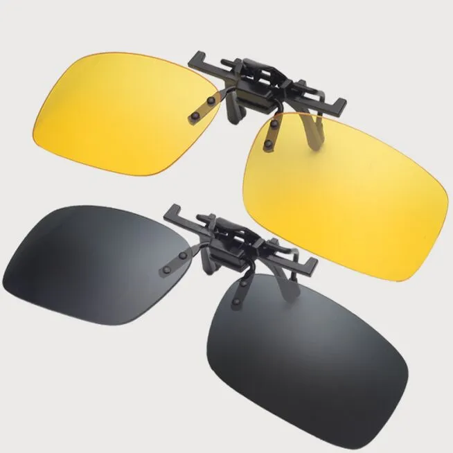 Fashion sunglasses 3 colors Clip Unisex Ultra-light Lens On Sunglasses UV400 Driving goggles With packaging Free DHL FedEx