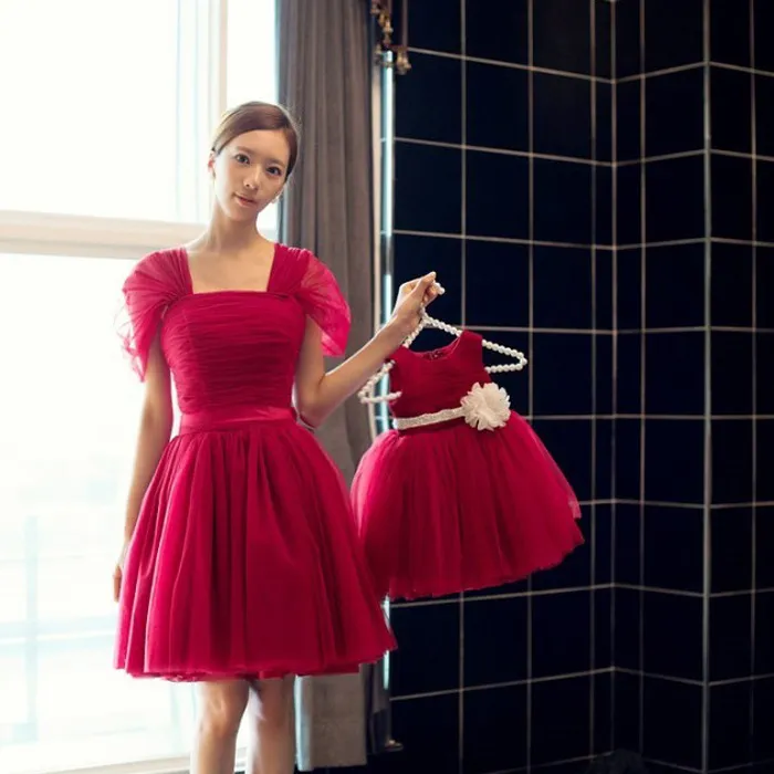 Semplice tutù rosso vestito estivo fiore lvory 80-140 cm neonate festa di nozze, 1-10 anni bambino primo compleanno vestidos