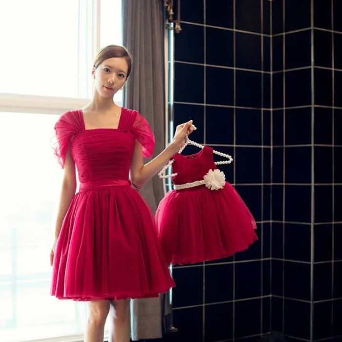 Vestido de verano con tutú rojo sencillo, flor de marfil para niñas de 80-140cm, fiesta de boda, Vestidos de primer cumpleaños para bebés de 1 a 10 años