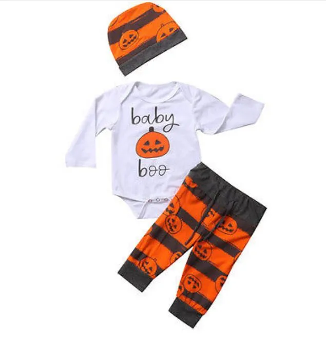 4 stilar Pumpa Halloween kostym Barn Sleepwear Furnitur Sets Baby Girls Boys Kläder Ställer Toddler Pajamas kostym