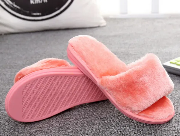 Winter fashion large base cloth plush slippers abb cotton slippers female indoor antiskid shoes that occupy the home