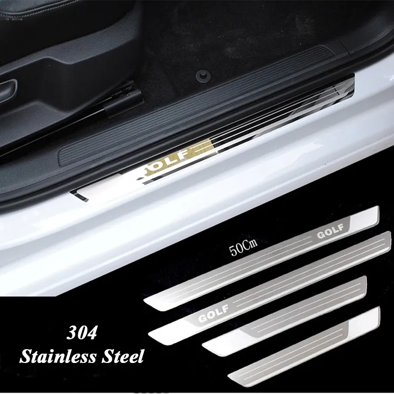 Ultra-delgada puerta de la placa del desgaste del travesaño de acero inoxidable para el VW Golf 7 Golf MK7 6 MK6 Bienvenido pedal Umbral 2011-2015 Accesorios para el coche