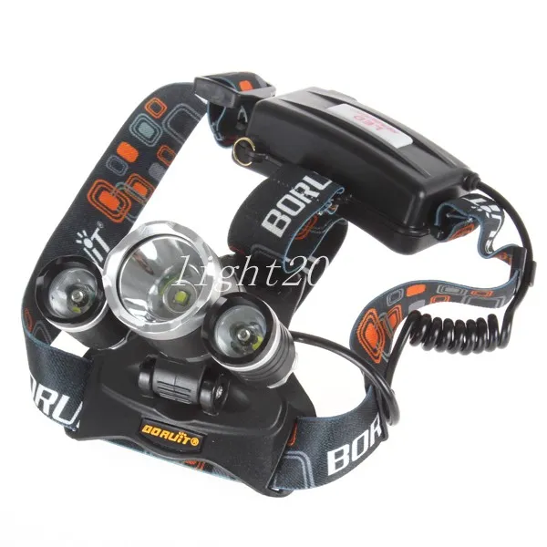 5000 l￺men 3t6 Boruit Head Light far￳is de luz externa da cabe￧a da cabe￧a leve recarreg￡vel por 2x 18650 Camping de pesca de bateria