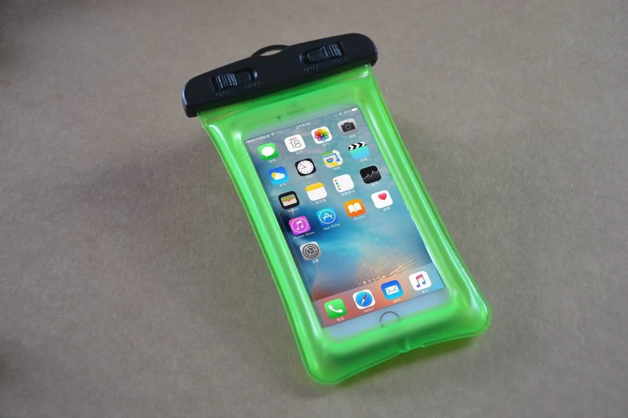 플로트 에어백 디자인 IPX8 방수 건조 파우치 케이스 아이폰 X 8 8plus에 대 한 투명한 범용 방수 휴대 전화 커버 가방