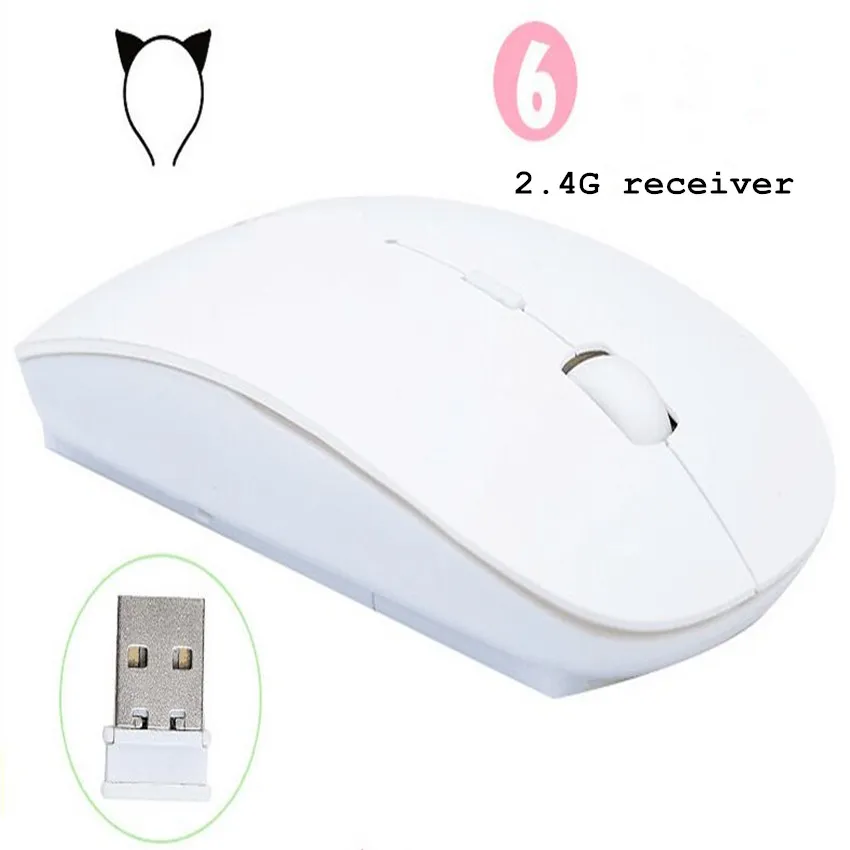 wireless mouse ultra thin usb optical 2 4g receiver super slim mouse for computer pc laptop desktop whole mouse lot252B