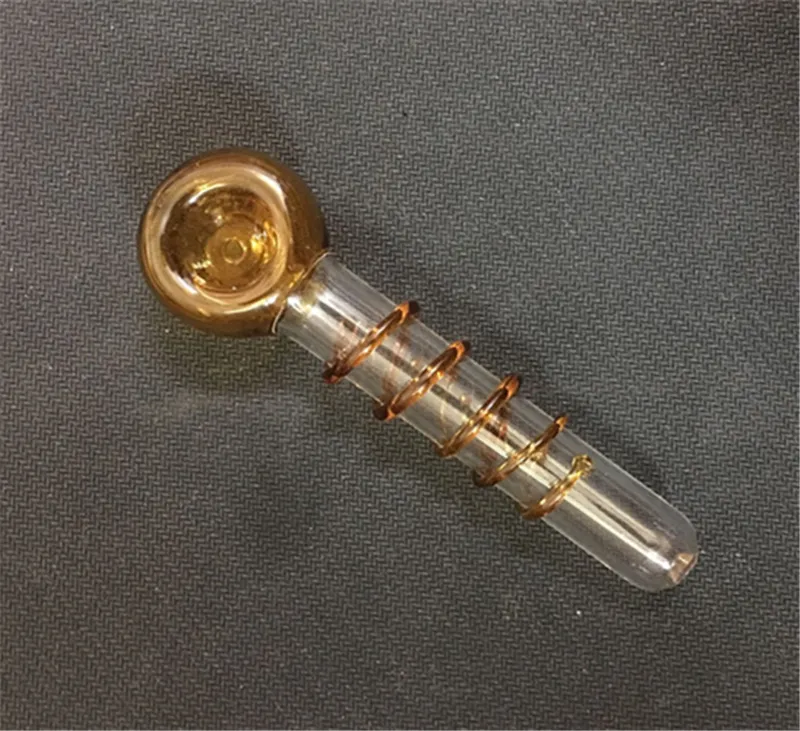 Färgrik Mini Glass Rör Olje Rig Dab Halm 18mm Pipe Sspiral Sked Rör Handgjorda för Tobacco Rökning Tillbehör