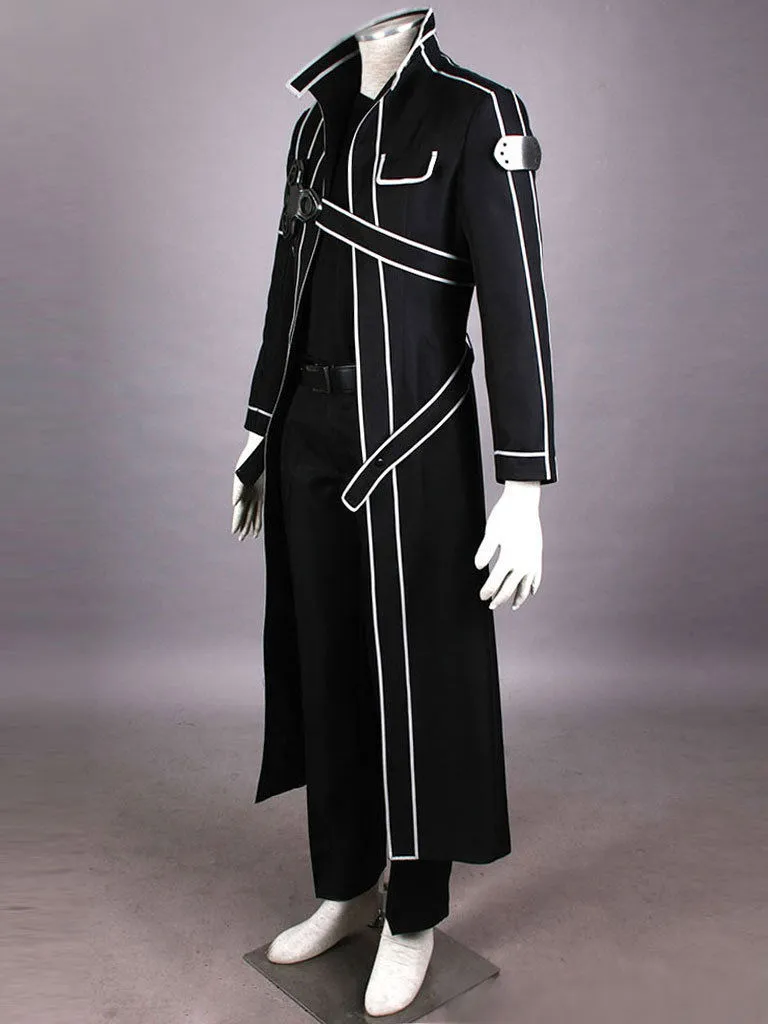 Massima qualità Sword Art Online Kirito Anime Cosplay Costume Natale Set completo Nero Costom fatto a mano