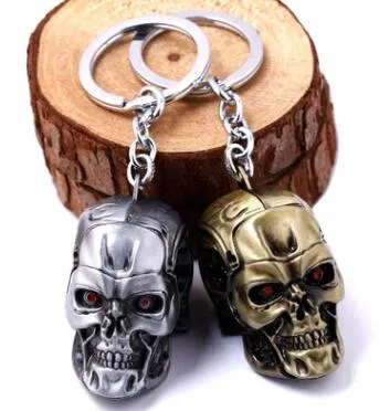 Cool 3D Skull Shape Metal Keychain Keyring Alloy Key holder Rings