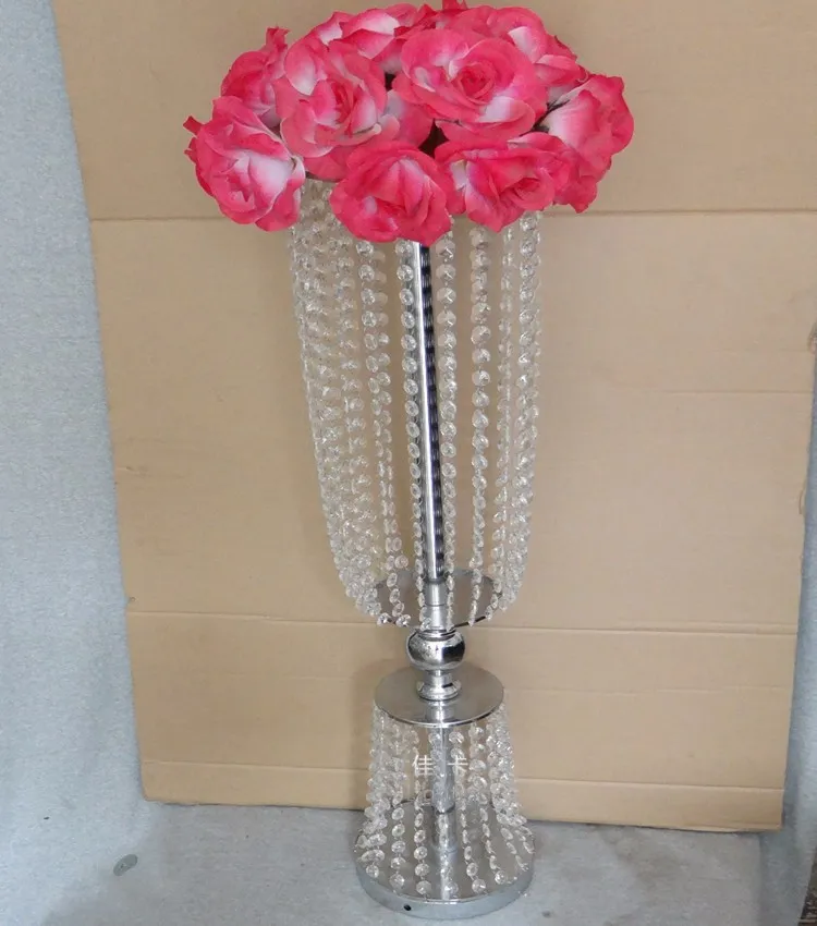 decorated crystal pillars for weddings /hangging crystal and candle holder pillar / wedding walkway