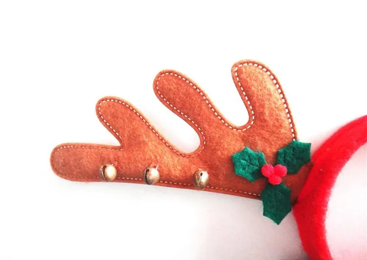 Nieuwe Kerst Rendier Hoofdband Cosplay Ornamenten Red Rendier Antler Hoofdband Santa Hat voor Kerstdag Wen4539