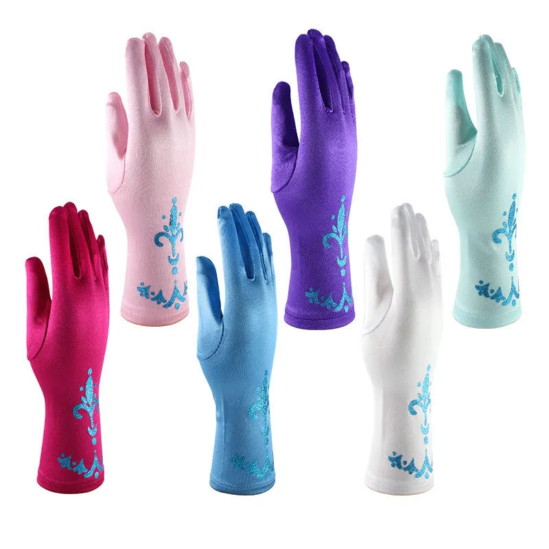 Kids Full Finger Gloves for Halloween Christmas Party Snow Queen Gloves Cosplay Costume children Anime Gloves Coronation A08
