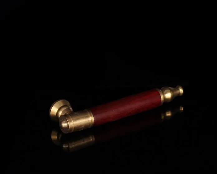 Removable Brass Pull Rod Cigarette Holder Red Sticks Solid Wood Tobacco Rod Mini Portable Straight Filter Pipe