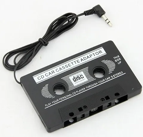 Groothandel 50 stks / partij 3.5mm Universele Auto Audio Cassette Adapter Audio Stereo Cassette Tape Adapter voor MP3-speler Telefoon Zwart