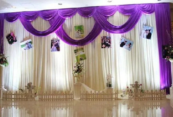 3 * 6m Wedding Party Stage Celebration Tło Satynowa Zasłona Świąteczna Pilar Sufitowy Tło Dekoracji Małżeństwo Weil WT016