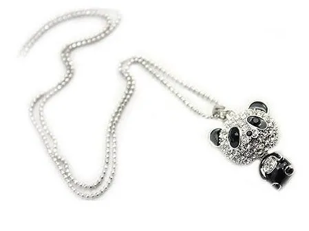 Nouveau collier panda exclusif brillant strass super charme collier panda pour femmes bijoux mignon génial pendentif panda colliers