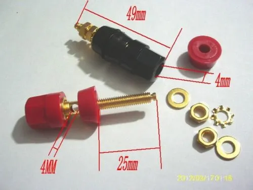 4 SZTUK Pozłacane głośnik audio Binding Post 4mm Banana Jack Adapter