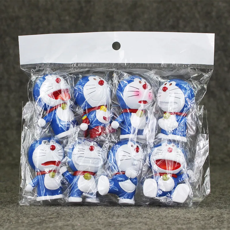çocuklar hediye ücretsiz nakliye için 5-5.5cm 8 stilleri Doraemon Kedi PVC Action Figure Koleksiyon Modeli oyuncak