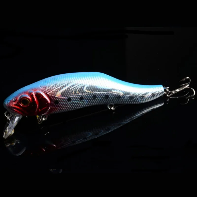 2st / parti 4 färg minnow Fiske lockar Bass Crankbait krokar tackla vevarna 3d ögon fisk lock 24.5g 12cm /4.72 