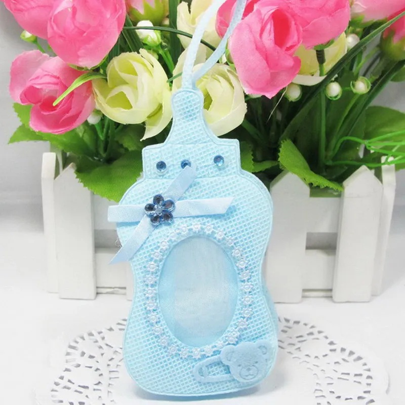 New Arrival Non-woven Fabrics Blue/Pink Bottle Style Gift Bags Candy Box with Sling for Guest Baby Shower Birthday Party Decor