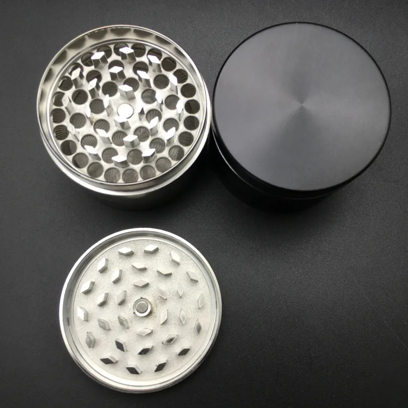 Smoking Accessories Sharp Stone style 4 Layer Metal Grinders Zinc Alloy CNC Grinder Black for Smoking dry herb7399873