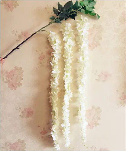 Venta al por mayor nuevo 1,6 M flor de glicina Artificial flor de seda de ratán vides guirnaldas para decoraciones de fiesta de boda