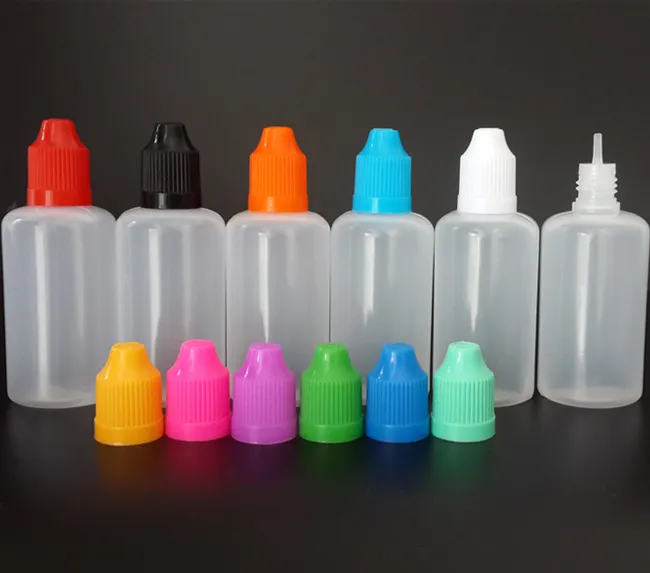 Barato 50ml LDPE garrafas de agulha macia garrafas de conta plásticas vazias com tampas infantis e ponta fina longa para o suco de e líquido de e cig