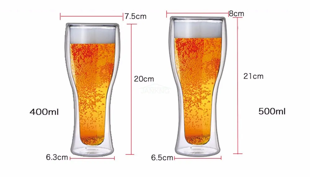 Jankng 1 st Rensa obrännbar Silikon Klar kopp Rödvin Dubbel Väggglas Öl Cup Whisky Cups Glassware Bar Travel Bottle Gratis Ship