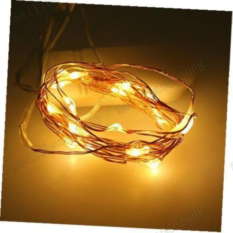 Nieuwe DHL Gratis Micro Copper Draad LED String Lights White Coin Batterij Operated 8 kleuren voor kleding Bloemdecoratie Myy