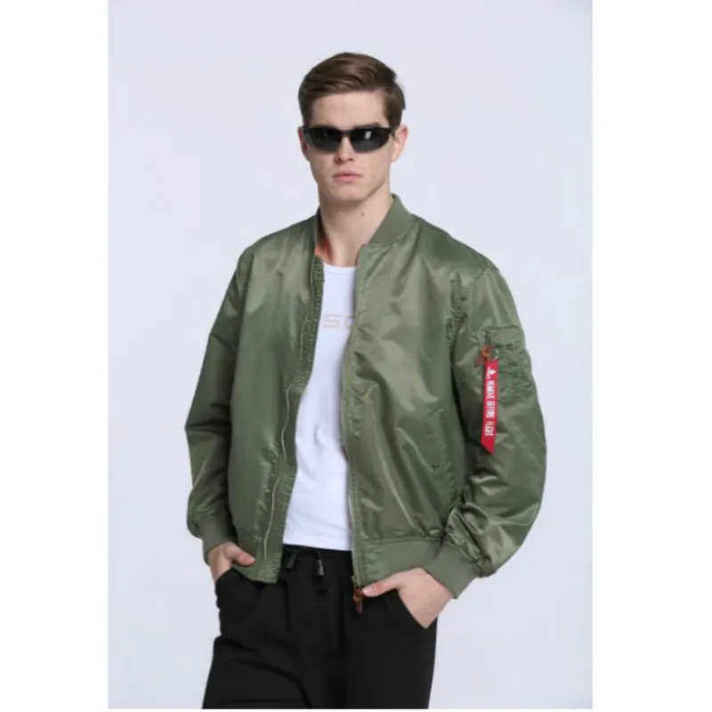 Alta Qualidade MA1 Exército Verde Tático Tático Varsity Varsity Flight Windbreaker Piloto Força Aérea Jaqueta Bombardeiro para Homens Roupas