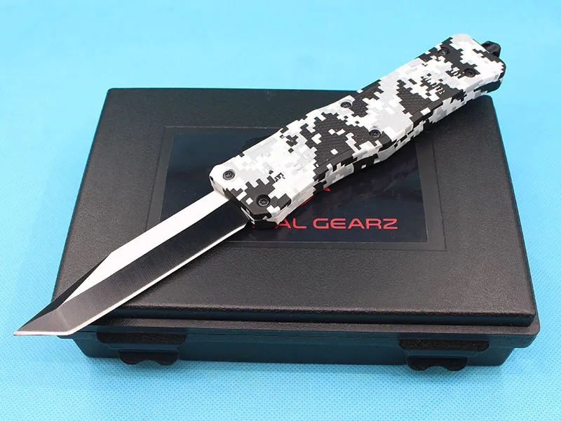 Специальное предложение Производство A161 Winter Digi Auto Тактический нож 440C 58HRC Двухцветный черный клинок Тактический нож для выживания на открытом воздухе Gearz