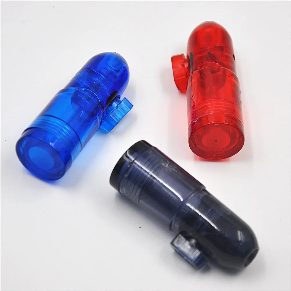 스너프 스나이터 아크릴 총알 로켓 흡연 파이프 병 휴대용 디스펜서 믹스 색상