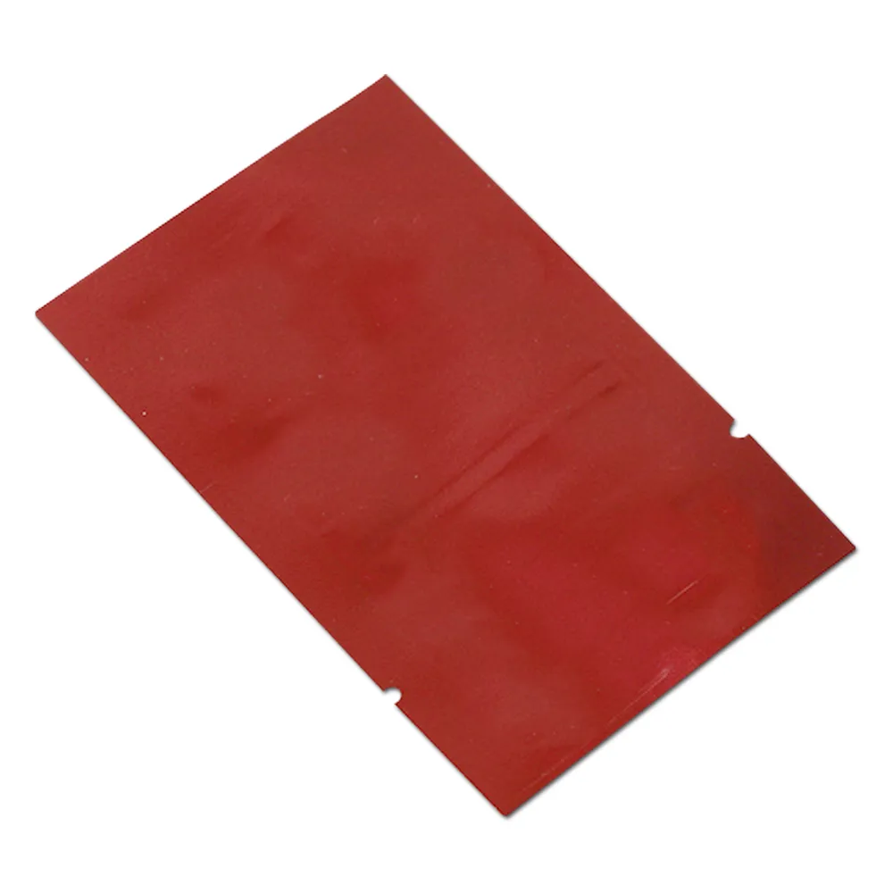 Red Aluminum Foil Vacuum Open Top Food Storage Package Bags For Nuts Snacks Tea Packing Heat Seal Mylar Pack Pouches Bag